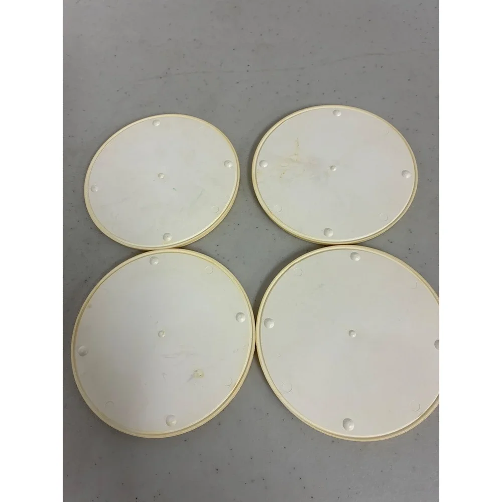 Vintage Corning Meadow Floral Coasters Set of 4 Blue Forget Me Not Butterfly 70s